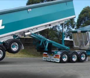 truck tipper trailer double